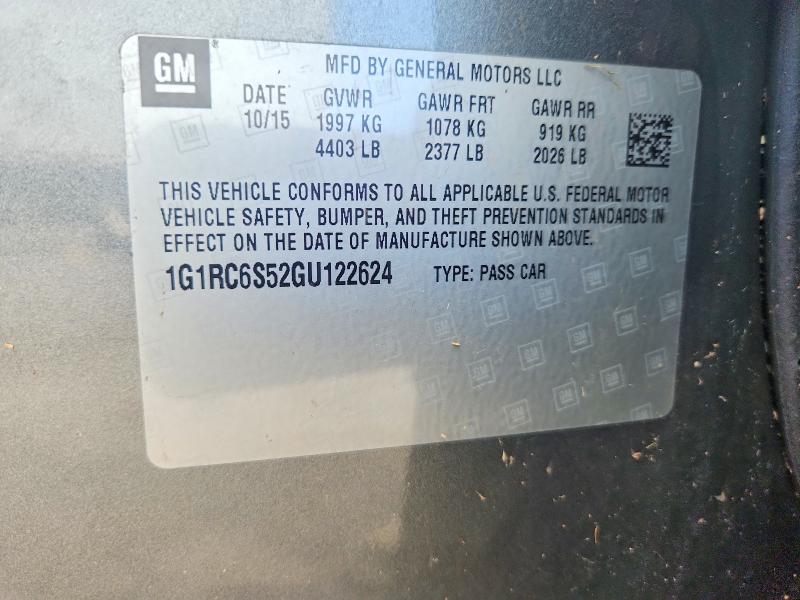 Aukcja sprzedaży 2016 Chevrolet Volt, vin: 1G1RC6S52GU122624, numer aukcji: 47840546