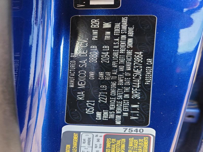 Aukcja sprzedaży 2021 Kia Forte, vin: 3KPF44AC5ME379864, numer aukcji: 47290876