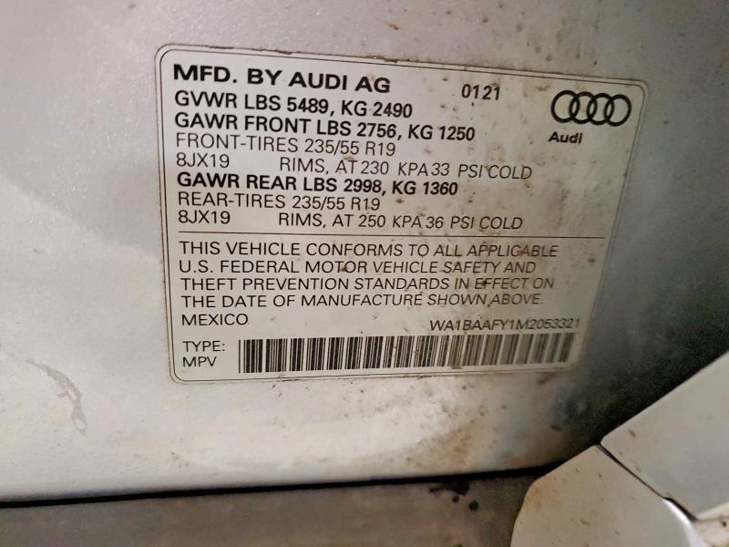 Продаж на аукціоні авто 2021 Audi Q5, vin: WA1BAAFY1M2053321, номер лоту: 46485606