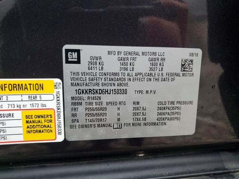 Aukcja sprzedaży 2017 Gmc Acadia Limited, vin: 1GKKRSKD6HJ150330, numer aukcji: 79716435