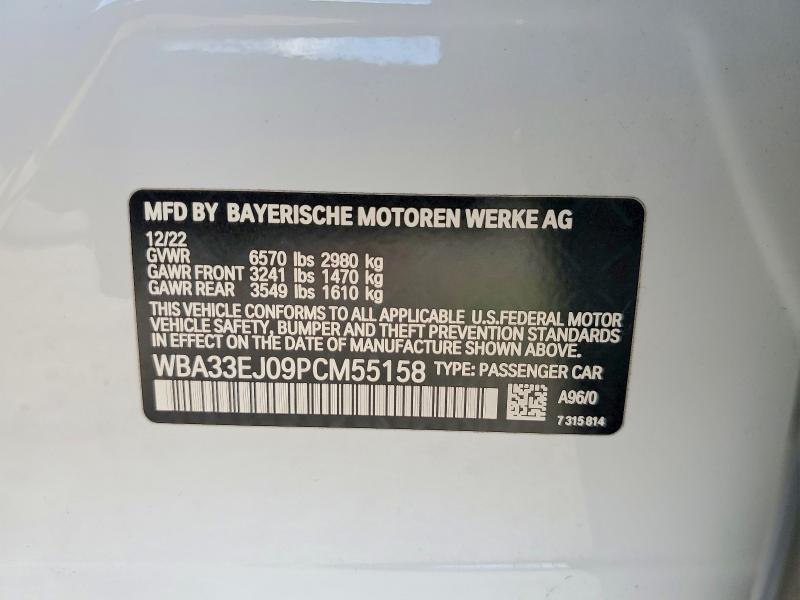 47551726 :رقم المزاد ، WBA33EJ09PCM55158 vin ، 2023 Bmw 760 مزاد بيع