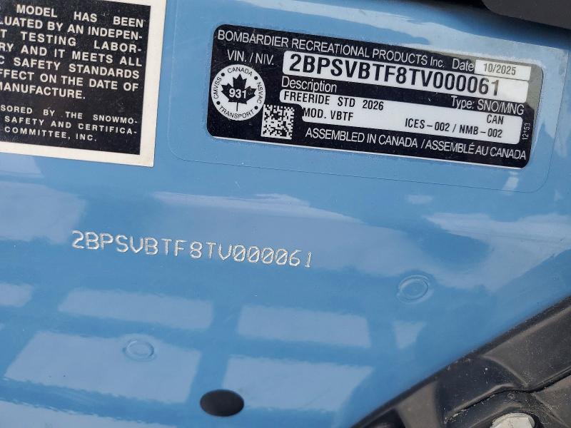 Продажа на аукционе авто 2026 Ski Snowmobile, vin: 2BPSVBTF8TV000061, номер лота: 47865536