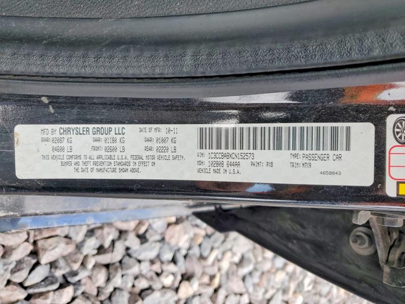 Продаж на аукціоні авто 2012 Chrysler 200, vin: 1C3CCBABXCN152573, номер лоту: 47196876