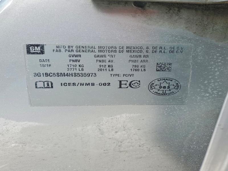 Продаж на аукціоні авто 2017 Chevrolet Cruze, vin: 3G1BC5SM4HS535973, номер лоту: 79156415