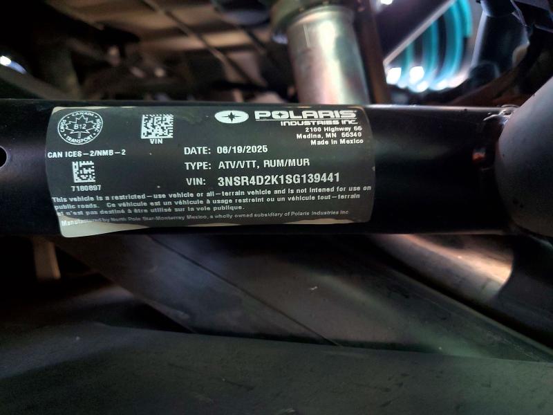 Продаж на аукціоні авто 2025 Polaris Rzr, vin: 3NSR4D2K1SG139441, номер лоту: 74992905