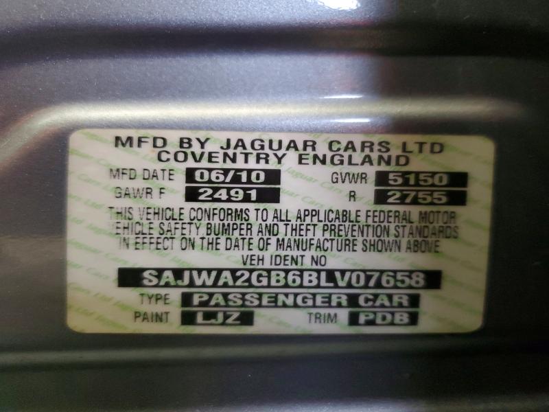 46883586 :رقم المزاد ، SAJWA2GB6BLV07658 vin ، 2011 Jaguar Xjl مزاد بيع