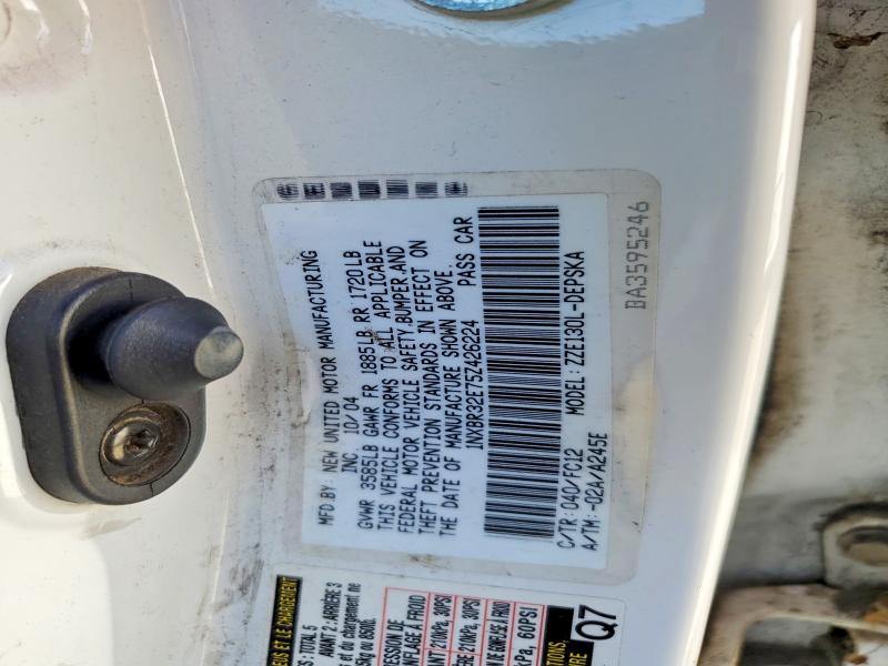 2005 Toyota Corolla მანქანა იყიდება აუქციონზე, vin: 1NXBR32E75Z426224, აუქციონის ნომერი: 79688425