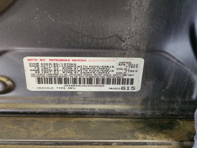 Продаж на аукціоні авто 2012 Mitsubishi Outlander Sport, vin: JA4AR4AUXCZ008989, номер лоту: 46431926