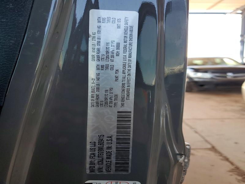 47653756 :رقم المزاد ، 1C6JJTEG9ML609415 vin ، 2021 Jeep Gladiator مزاد بيع