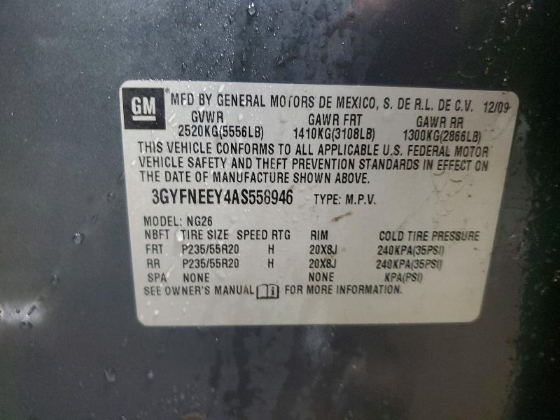 Aukcja sprzedaży 2010 Cadillac Srx, vin: 3GYFNEEY4AS558946, numer aukcji: 46116606