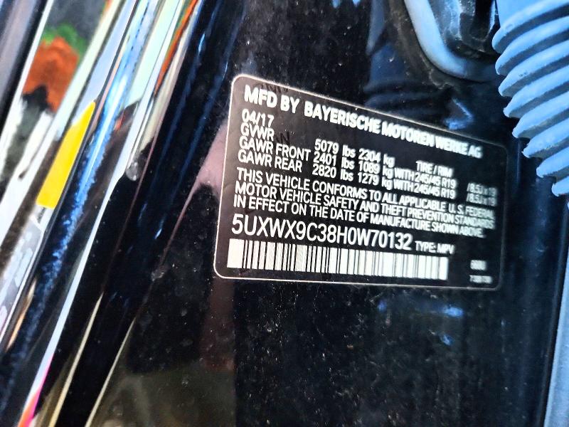 2017 Bmw X3 მანქანა იყიდება აუქციონზე, vin: 5UXWX9C38H0W70132, აუქციონის ნომერი: 41596996