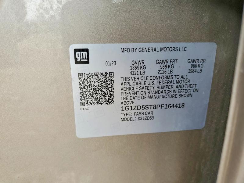 Aukcja sprzedaży 2023 Chevrolet Malibu, vin: 1G1ZD5ST8PF164418, numer aukcji: 45800556