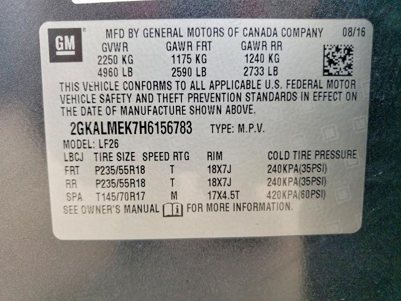 Продажа на аукционе авто 2017 Gmc Terrain, vin: 2GKALMEK7H6156783, номер лота: 47476656