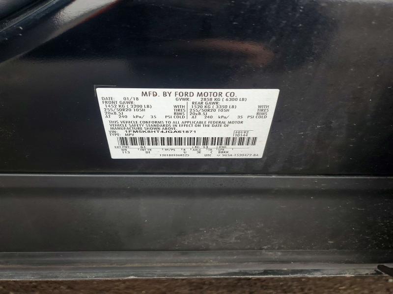 Aukcja sprzedaży 2018 Ford Explorer, vin: 1FM5K8HT4JGA61871, numer aukcji: 46420276