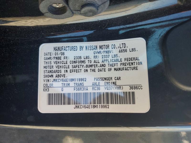 Продажа на аукционе авто 2008 Infiniti G37, vin: JNKCV64E18M119962, номер лота: 47422566