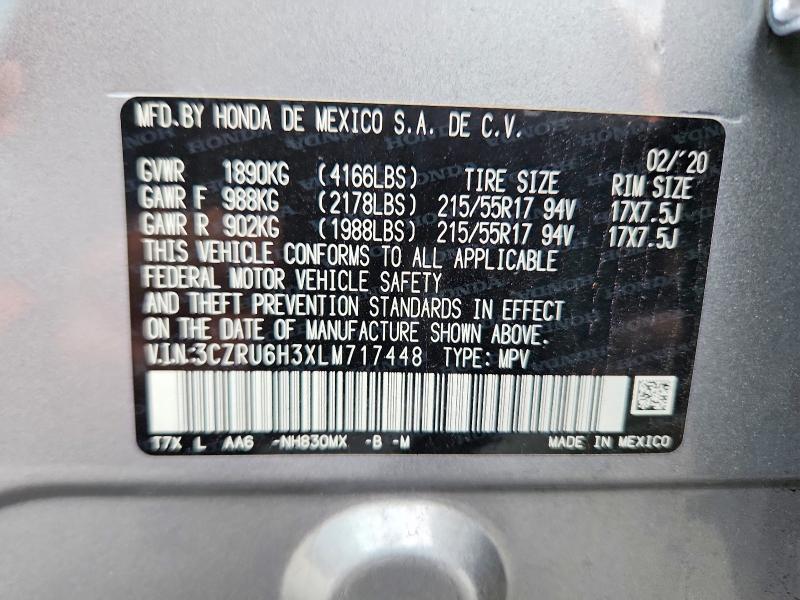Aukcja sprzedaży 2020 Honda Hr-v, vin: 3CZRU6H3XLM717448, numer aukcji: 46912196