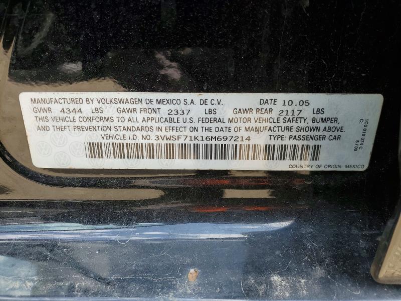 2006 Volkswagen Jetta მანქანა იყიდება აუქციონზე, vin: 3VWSF71K16M697214, აუქციონის ნომერი: 47515196