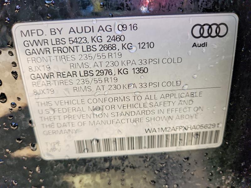 46118256 :رقم المزاد ، WA1M2AFPXHA056291 vin ، 2017 Audi Q5 مزاد بيع