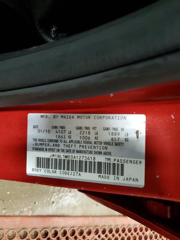 Aukcja sprzedaży 2010 Mazda 3, vin: JM1BL1H50A1273618, numer aukcji: 45670036