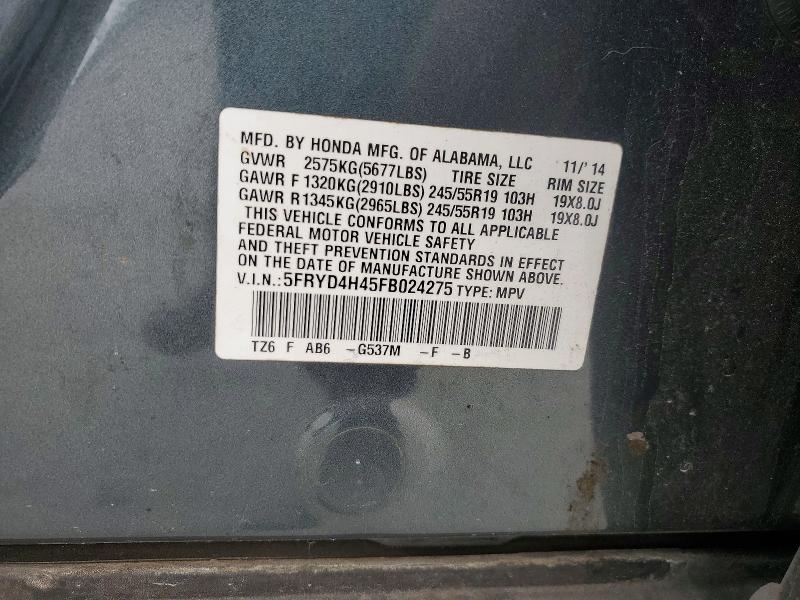 Продажа на аукционе авто 2015 Acura Mdx, vin: 5FRYD4H45FB024275, номер лота: 79468585