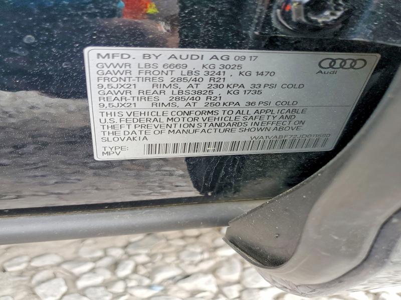 Aukcja sprzedaży 2018 Audi Q7, vin: WA1VABF72JD011590, numer aukcji: 47264436