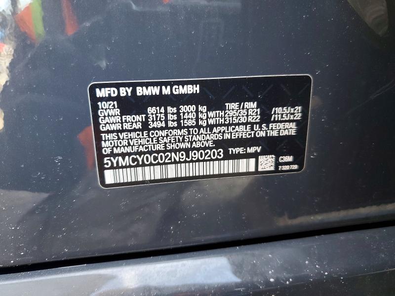 Aukcja sprzedaży 2022 Bmw X6, vin: 5YMCY0C02N9J90203, numer aukcji: 46896956