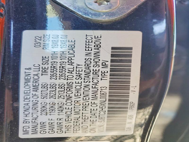 Aukcja sprzedaży 2022 Acura Rdx, vin: 5J8TC2H5XNL008713, numer aukcji: 79286915