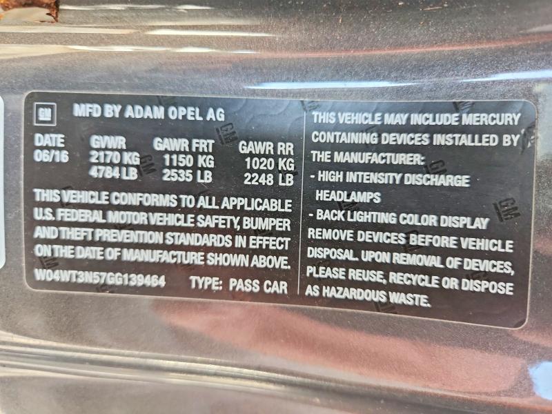 Продажа на аукционе авто 2016 Buick Cascada, vin: W04WT3N57GG139464, номер лота: 48227916