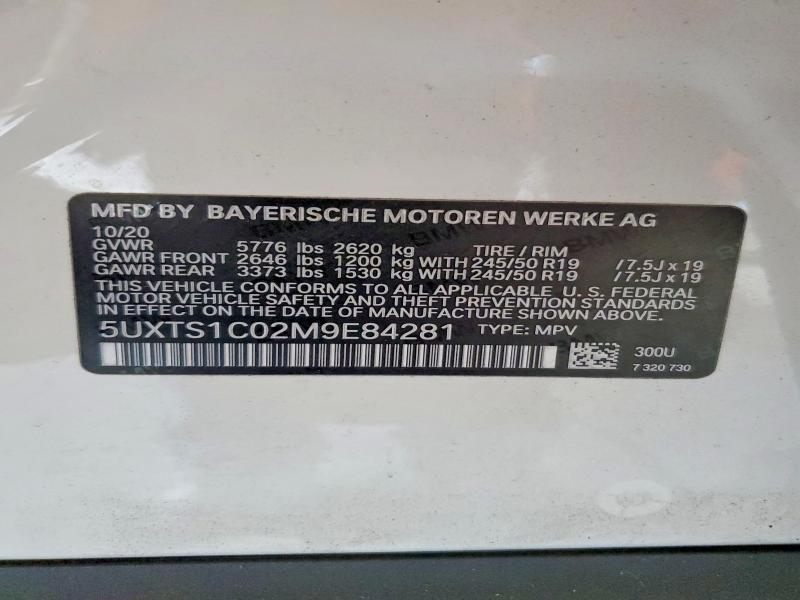 Продаж на аукціоні авто 2021 Bmw X3, vin: 5UXTS1C02M9E84281, номер лоту: 47121416