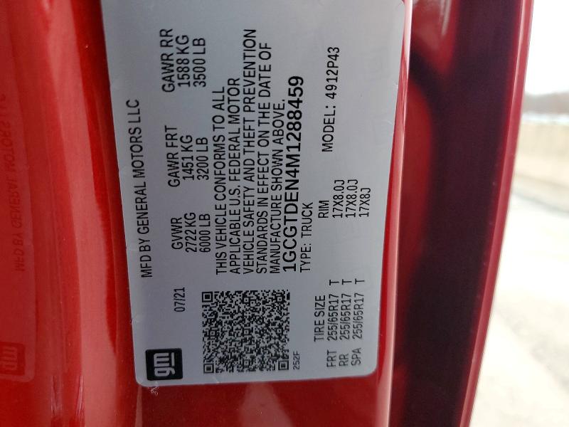 Продаж на аукціоні авто 2021 Chevrolet Colorado, vin: 1GCGTDEN4M1288459, номер лоту: 46741366