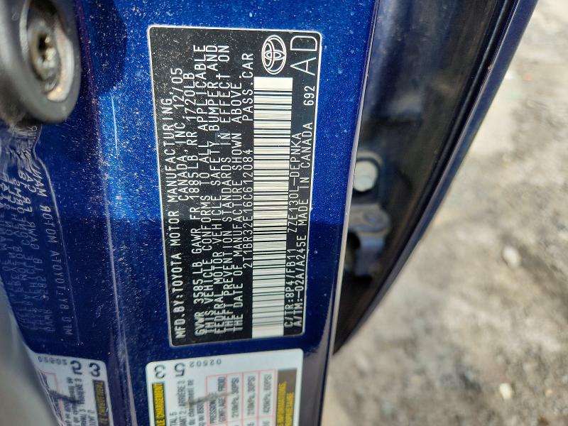 Aukcja sprzedaży 2006 Toyota Corolla, vin: 2T1BR32E16C612084, numer aukcji: 47516586