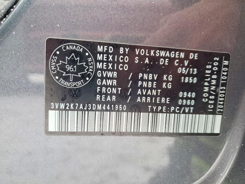Aukcja sprzedaży 2013 Volkswagen Jetta, vin: 3VW2K7AJ3DM441950, numer aukcji: 79169775