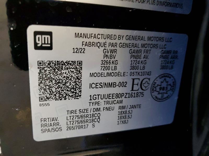 Продаж на аукціоні авто 2023 Gmc Sierra, vin: 1GTUUEE80PZ161875, номер лоту: 45771926