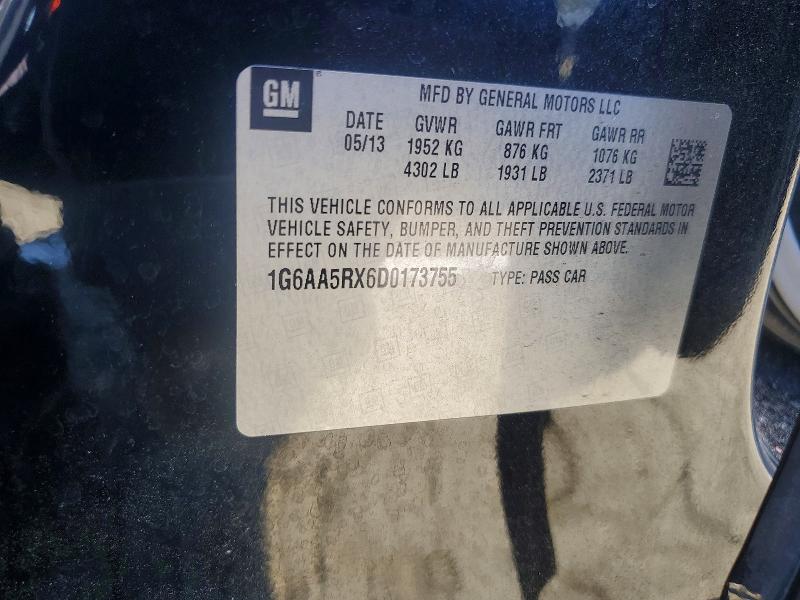 47081736 :رقم المزاد ، 1G6AA5RX6D0173755 vin ، 2013 Cadillac Ats مزاد بيع