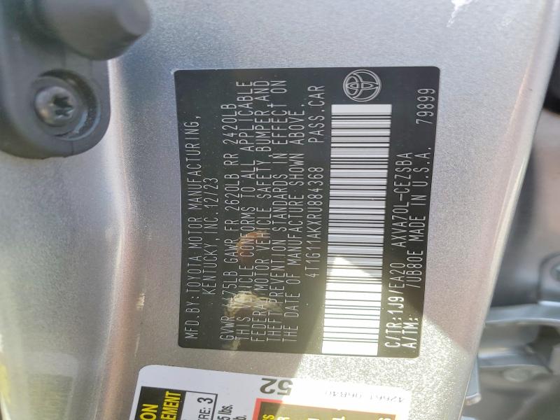 Продажа на аукционе авто 2024 Toyota Camry, vin: 4T1G11AKXRU884368, номер лота: 79922575