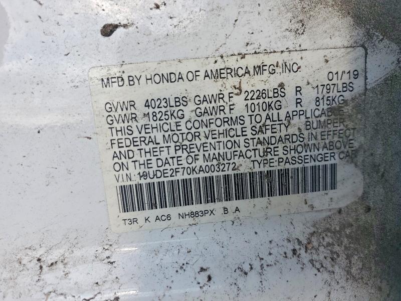 2019 Acura Ilx მანქანა იყიდება აუქციონზე, vin: 19UDE2F70KA003272, აუქციონის ნომერი: 41972276