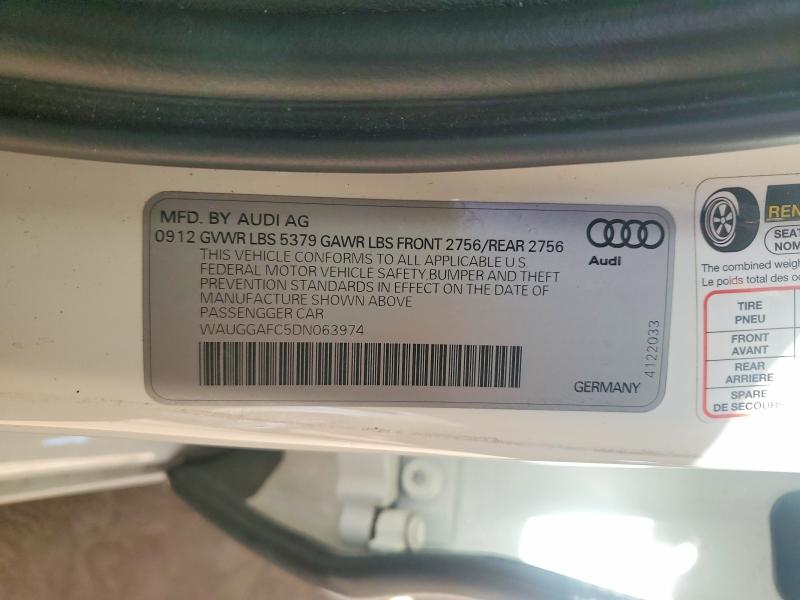 47448826 :رقم المزاد ، WAUGGAFC5DN063974 vin ، 2013 Audi A6 مزاد بيع