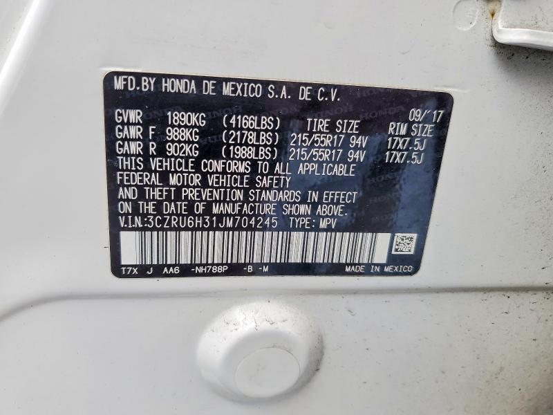 2018 Honda Hr-v მანქანა იყიდება აუქციონზე, vin: 3CZRU6H31JM704245, აუქციონის ნომერი: 47894326