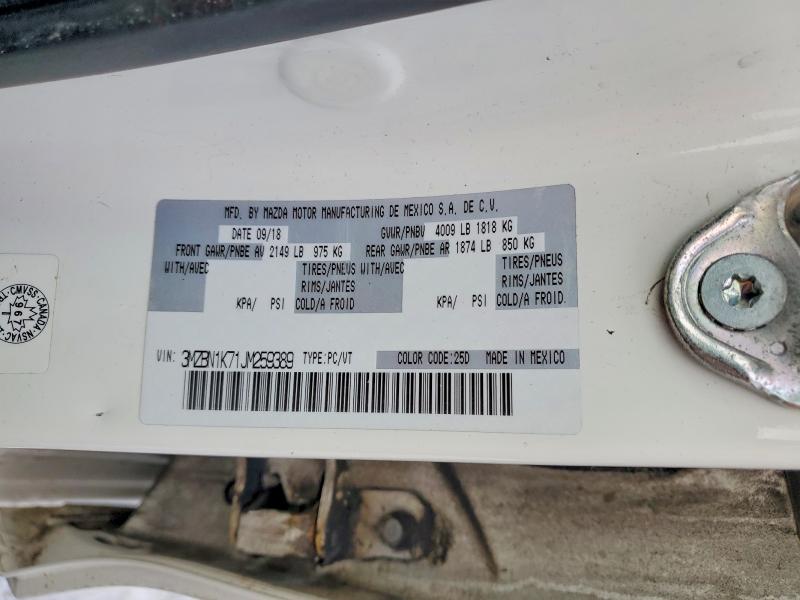 46312166 :رقم المزاد ، 3MZBN1K71JM259389 vin ، 2018 Mazda 3 مزاد بيع