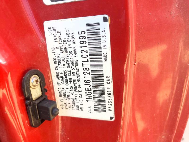 47522876 :رقم المزاد ، 1HGEJ6128TL021995 vin ، 1996 Honda Civic مزاد بيع