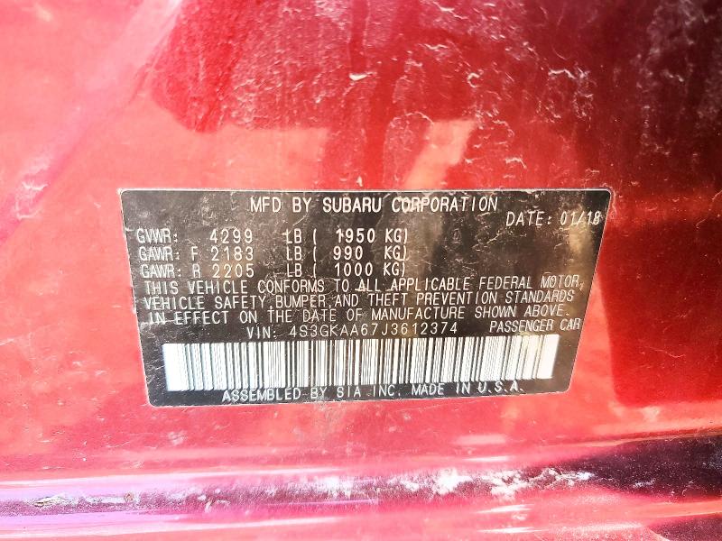 Aukcja sprzedaży 2018 Subaru Impreza, vin: 4S3GKAA67J3612374, numer aukcji: 46275806
