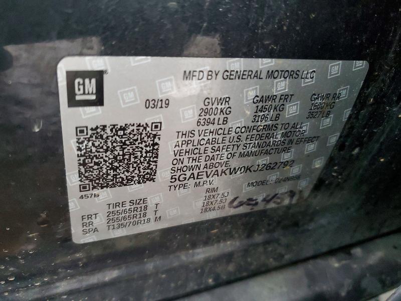 Продажа на аукционе авто 2019 Buick Enclave, vin: 5GAEVAKW0KJ262792, номер лота: 79544305