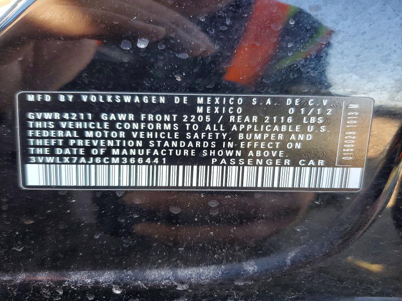 Aukcja sprzedaży 2012 Volkswagen Jetta, vin: 3VWLX7AJ6CM366441, numer aukcji: 41827196