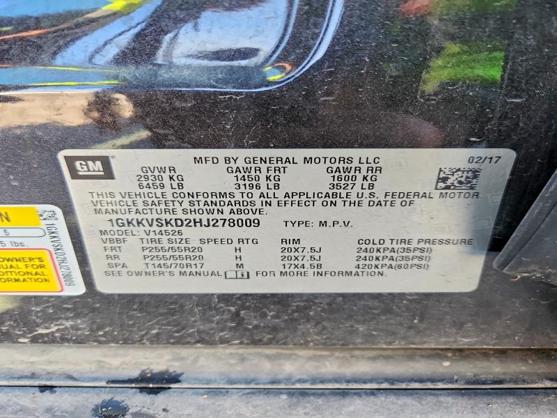 Продаж на аукціоні авто 2017 Gmc Acadia Limited, vin: 1GKKVSKD2HJ278009, номер лоту: 45965636