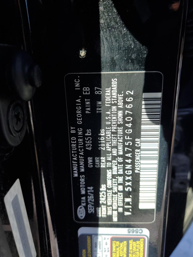 Aukcja sprzedaży 2015 Kia Optima, vin: 5XXGN4A75FG407662, numer aukcji: 46286696