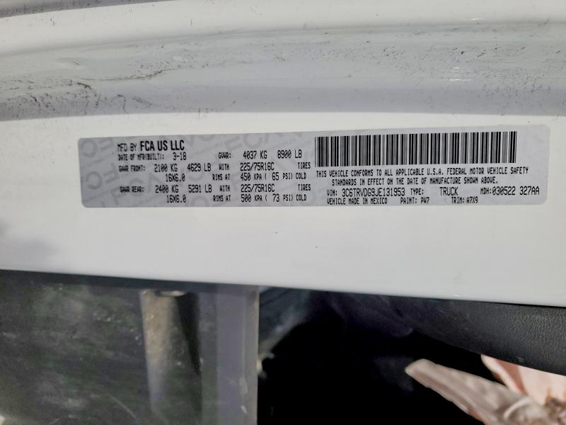 Продаж на аукціоні авто 2018 Ram Promaster 2500, vin: 3C6TRVDG9JE131953, номер лоту: 54806676