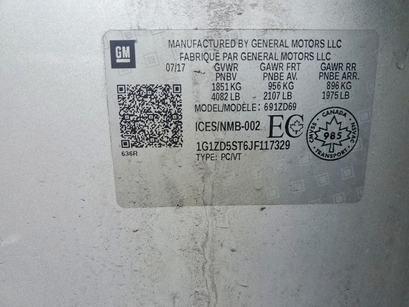 Aukcja sprzedaży 2018 Chevrolet Malibu, vin: 1G1ZD5ST6JF117329, numer aukcji: 48261536