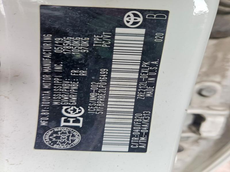 79565265 :رقم المزاد ، 5YFBPRBE2LP016499 vin ، 2020 Toyota Corolla مزاد بيع
