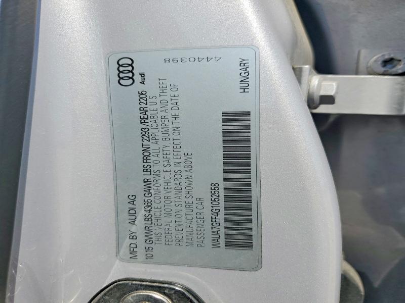 Aukcja sprzedaży 2016 Audi A3, vin: WAUA7GFF4G1052558, numer aukcji: 47452366