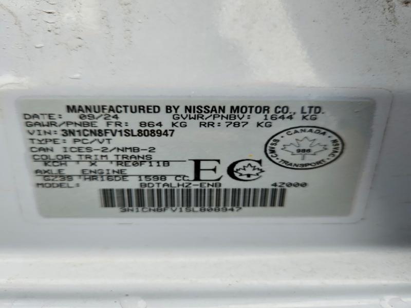 46731536 :رقم المزاد ، 3N1CN8FV1SL808947 vin ، 2025 Nissan Versa مزاد بيع